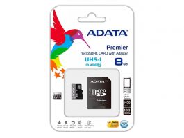 ADATA MicroSDHC Memóriakártya 8GB + Adapter (AUSDH8GUICL10-RA1)