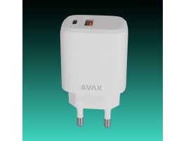 AVAX Hálózati töltő USB-A USB-C 12W, fehér (AVAX_CH312W)