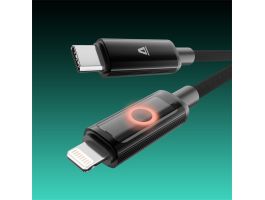 AVAX Töltőkábel, USB-C - Lightning, Fonott, 27W, 1 méter, szürke (AVAX_CB651)