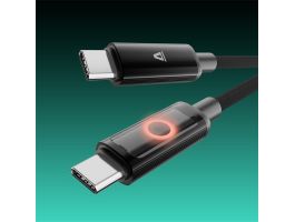 AVAX Töltőkábel, USB-C - USB-C, Fonott, 60W, 1 méter, szürke