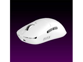 AVAX Vezeték Nélküli Egér - LW03 PRO PAW3395 Tri-mode 8k lightweight Gamer, fehér