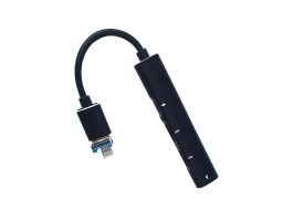 BLACKBIRD Adapter USB3.0/Lightning, 2xUSB, 1xUSB-C, 1xLightning, Fekete