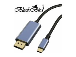 BLACKBIRD Kábel USB-C male to Displayport 1.4 male 2K/4K 2m, Fekete (BH1907)
