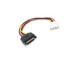 BLACKBIRD Tápkábel SATA 15 pin plug to Molex 4 pin female, 12cm (BH1501)