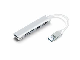 BLACKBIRD USB 3.0 multiport hub 5in1, ezüst, aluminium ház (BH1472)