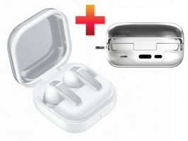 Samsung Galaxy Buds4 Pro (SM-R640NZWAEUE) White + Clear Case, Transparency