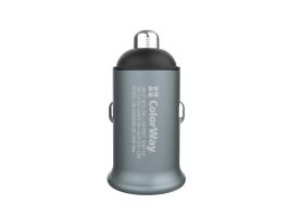 COLORWAY Autós töltő 2USB Quick Charge 3.0 (36W) szürke (CW-CHA036Q-GR)