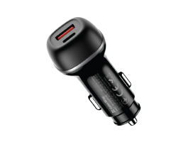 COLORWAY Autós töltő 2xUSB (Type-C PD45W + USB QC3.0 18W) (63W), fekete (CW-CHA067PD-BK)