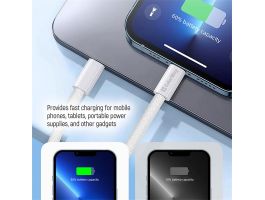 COLORWAY Kábel Type-C fonott pamut, PD Fast Charging 60W, 3,0A 1M szürke (CW-CBPDCC061-GR)