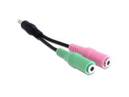 DeLock 3.5mm 4pin Stereo male to 2x3.5mm 3pin Stereo female Átalakító (65344)