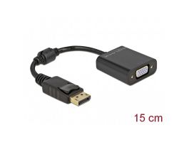 DELOCK Átalakító DisplayPort 1.2 male > VGA female fekete (61006)