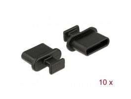 DELOCK Porvédő USB Type-C female fogantyúval 10 db fekete (64013)
