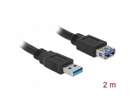 DELOCK kábel USB 3.0 Type-A male / female hosszabbító 2m fekete (85056)