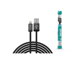 DEVIA ST101708 Gracious Tube USB/Lightning 1m-es fekete adat-és töltőkábel