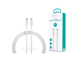 DEVIA USB TYPE-C - USB TYPE-C ADAT- ÉS TÖLTŐKÁBEL 1,5 M-ES VEZETÉKKEL - SMART SERIES 100W C TO C PD CABLE - 100W - FEHÉR (ST379536)
