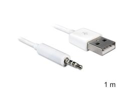 Delock USB-A apa > sztereó jack 3.5 mm apa 4 pin IPod Shuffle kábel, 1 m (83182)