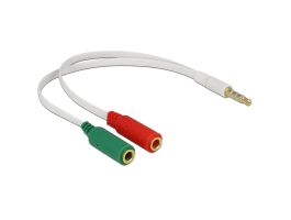 Delock sztereó jack apa 3.5 mm > 2 x sztereó jack anya 3.5 mm 4 pines adapter (65447)