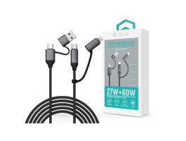 Devia Extreme Speed Series Multi Functions 4in1 USB-A/Type-C/Lightning adat- és töltőkábel (ST121553) fekete