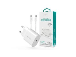 Devia hálózati töltő adapter Type-C bemenettel + Type-C - Type-C adatkábel - 25W- Devia Smart Series PD Quick Charger