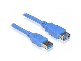 Delock USB 3.0-s bővítőkábel A-típusú csatlakozódugóval > USB 3.0-s, A-típusú csatlakozóhüvellyel, 5 m, kék (82541)