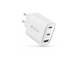 DEVIA Extreme Speed Series 65W GaN PD gyorstöltő adapter USB+2xType-C (ST111615) fehér