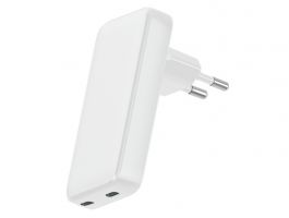 Dviced Slim Wall charger 45W GaN 2 USB-C EU, White (DV221001)