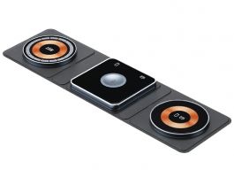 Dviced 3-in-1 foldable magnetic wireless charger, Black/Copper (DV230001)