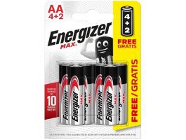 Energizer Max AA alkáli elem (6db) (AA B4+2)