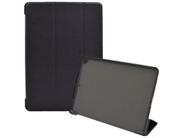 Tok álló, bőr hatású (aktív flip, oldalra nyíló, TRIFOLD asztali tartó funkció) FEKETE - iPad 10.2 (2019) (GP-109506)
