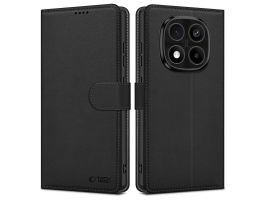 Tok álló, bőr hatású (aktív FLIP, oldalra nyíló, TRIFOLD, asztali tartó) FEKETE - Xiaomi Redmi Note 14 Pro 5G (GP-167236)