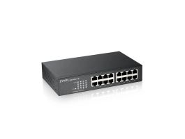 ZYXEL Switch 16x1000Mbps Fémházas Rackes Unmanaged DIP Selector, GS1100-16S-EU0101F