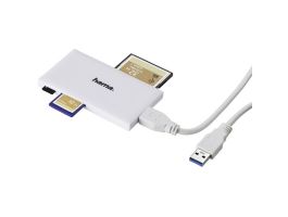 HAMA SLIM MULTI KÁRTYAOLVASÓ, USB 3.0 SUPERSPEED, FEHÉR (181017)