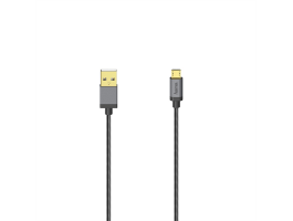 HAMA 200500, MICRO USB KÁBEL, 480 MBPS, METÁL, 0,75 M, FEKETE