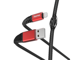 HAMA 201538, FIC E3 ADATKÁBEL  LIGHTNING "EXTREME" 1,5M, FEKETE-PIROS