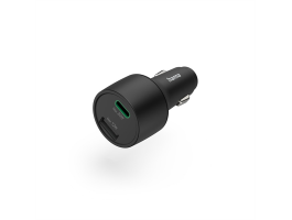 Hama FIC Autós töltő USB-A + USB Type-C, PD, QC, max 12w + 20W, fekete (201690)