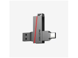 HIKSEMI Pendrive 128GB E307C U3 "Dual Slim" USB 3.2/Type-C, Szürke (HIKVISION)