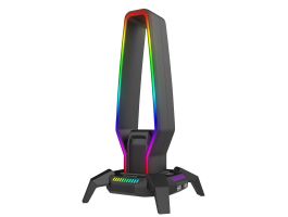MARVO Kobe 30 RGB világítású fejhallgató tartó - fekete (HZ-10)