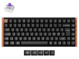 Keychron K2 HE Bluetooth / vezeték nélküli HU gaming Gateron magnetic mechanikus billentyűzet, fekete-rózsaszín (K2H-F1Z-HU)