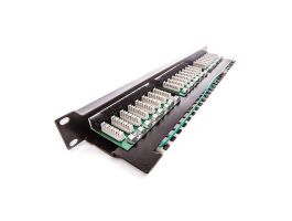 KELINE Patch Panel Cat.5E UTP 24 portos 1U Kompakt, Fekete (606030)
