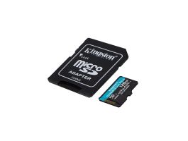 KINGSTON Memóriakártya MicroSDXC 128GB Canvas Go Plus Gen4 200R A2 U3 V30 + Adapter (SDCG4/128GB)