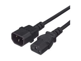 PREMIUMCORD Tápkábel, hosszabbító kábel, C13-C14, PC, M/F, 2m, fekete (KPS2)