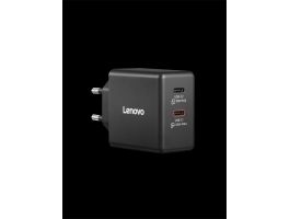 LENOVO AC Adapter - Dual USB-C 65W GaN Charger Black - EU (40AW065BEU)