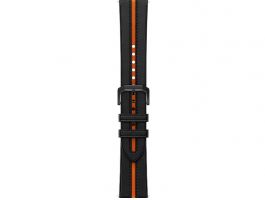 Xiaomi Watch okosóra bőr szíj (BHR7213GL) fekete-narancssárga