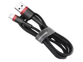 Baseus Cafule USB for iPhone 2m gyorstöltő adatkábel (CALKLF-C19) piros/fekete