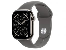 Apple Watch Series 11 GPS + Cellular 42mm Natural Titanium Case with Stone Grey Sport Band - S/M (MF8M4MP/A)