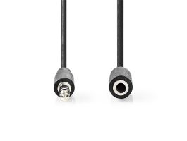 Nedis 3,5mm jack hosszabító hábel, 3,5mm sztereó jack dugó - 3,5mm sztereó jack aljzat, hossz 3m, CAGL22050BK30