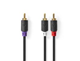 Nedis CABW24000AT30 RCA dugó - 2x RCA dugó, mélynyomó kábel, 3m