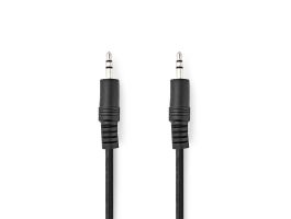 Nedis CAGL22000BK15 sztereó audió kábel, 3,5 mm-es dugó 3,5 mm-es dugó Nikkelezett 1,5 m Kerek Fekete Címke