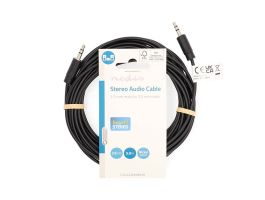 Nedis CAGL22000BK50 sztereo audio kábel, 3,5 mm jack dugó - 3,5 mm jack dugó, 5m