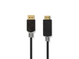 Nedis CCBW37100AT20 display port dugó - HDMI dugó kábel, 4K@30Hz | Aranyozott | 2,00 m